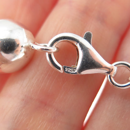 925 Sterling Silver Vintage Italy Ball Beaded 3-Strand Chain Necklace 16"