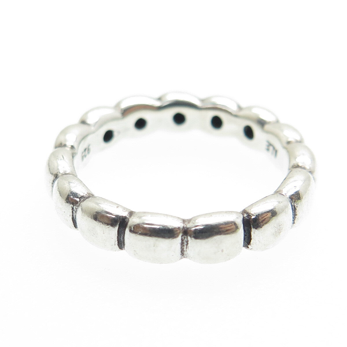 PANDORA 925 Sterling Silver Real Black Spinel Ring Size 7.25