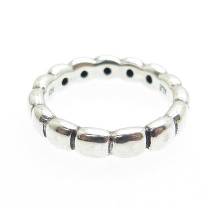 PANDORA 925 Sterling Silver Real Black Spinel Ring Size 7.25