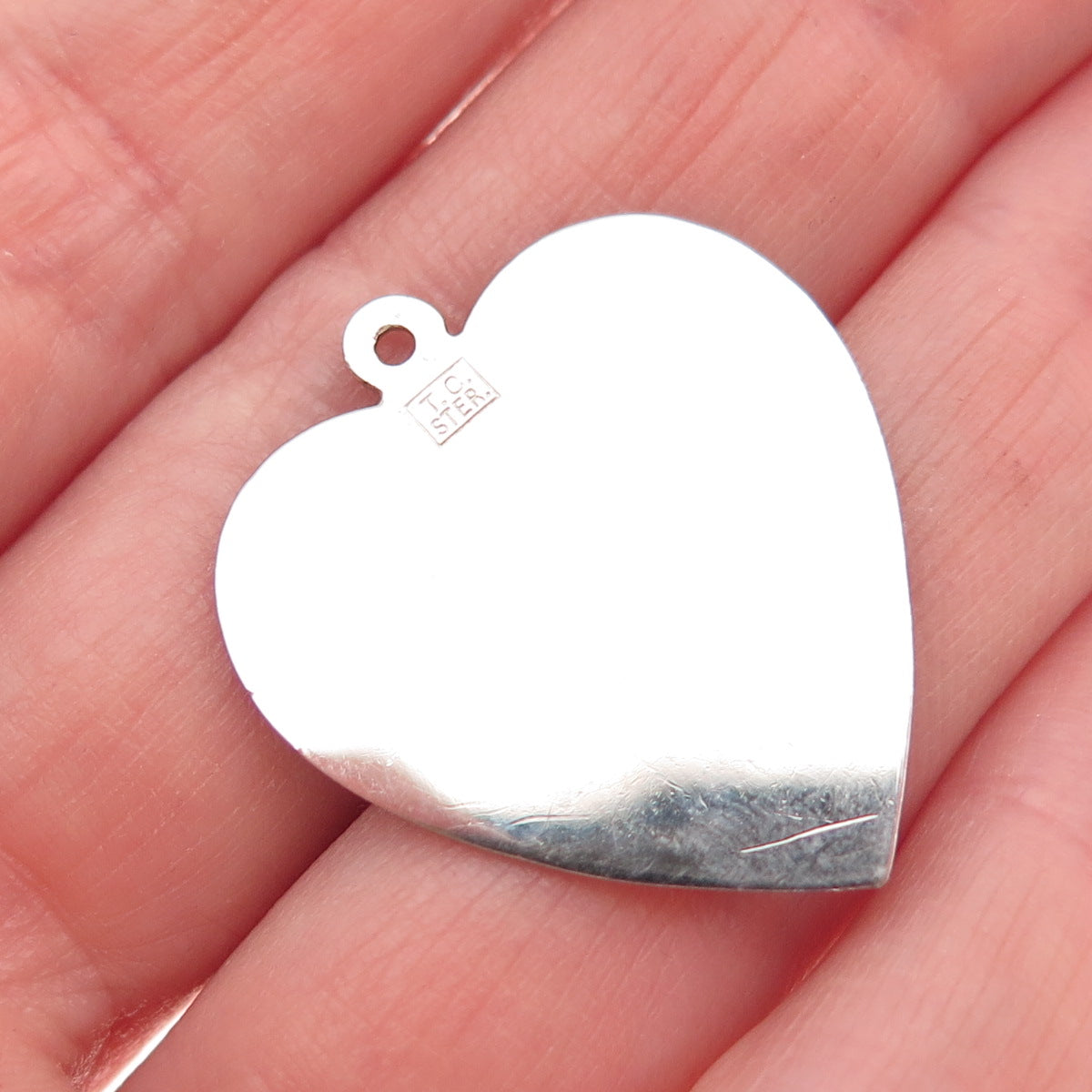 Town & Country 925 Sterling Silver Vintage Rhinestone Birds Heart Charm Pendant