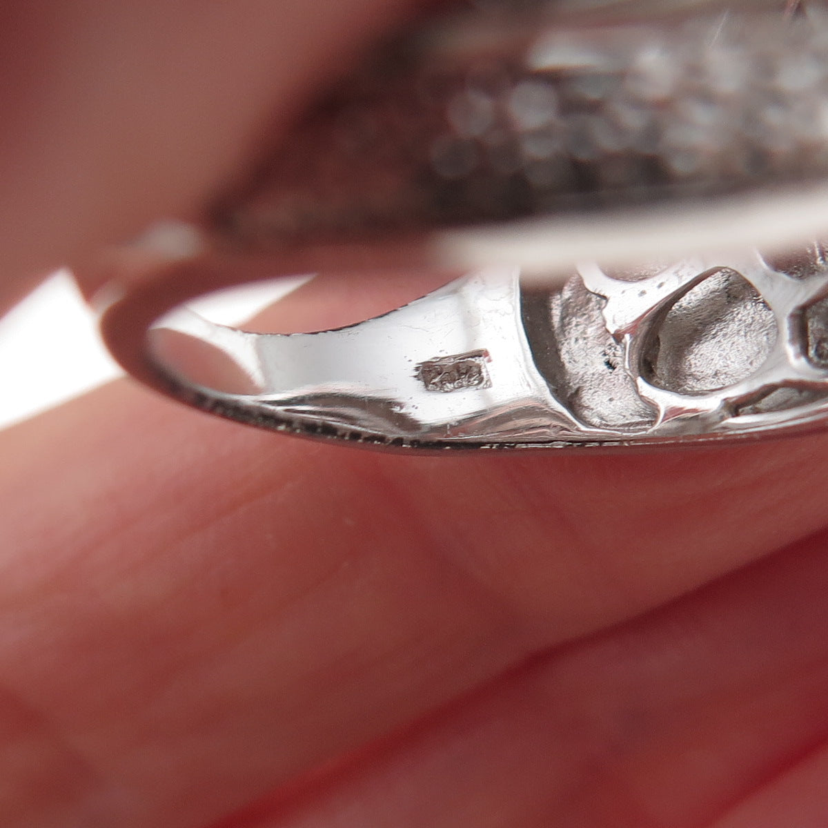 Chuck Clemency 925 Sterling Silver Real Round-Cut Diamond Woven Ring Size 8.25