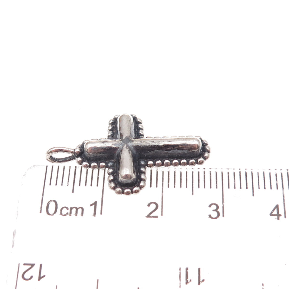 Or Paz PZ 925 Sterling Silver Vintage Israel Cross Oxidized Charm Pendant