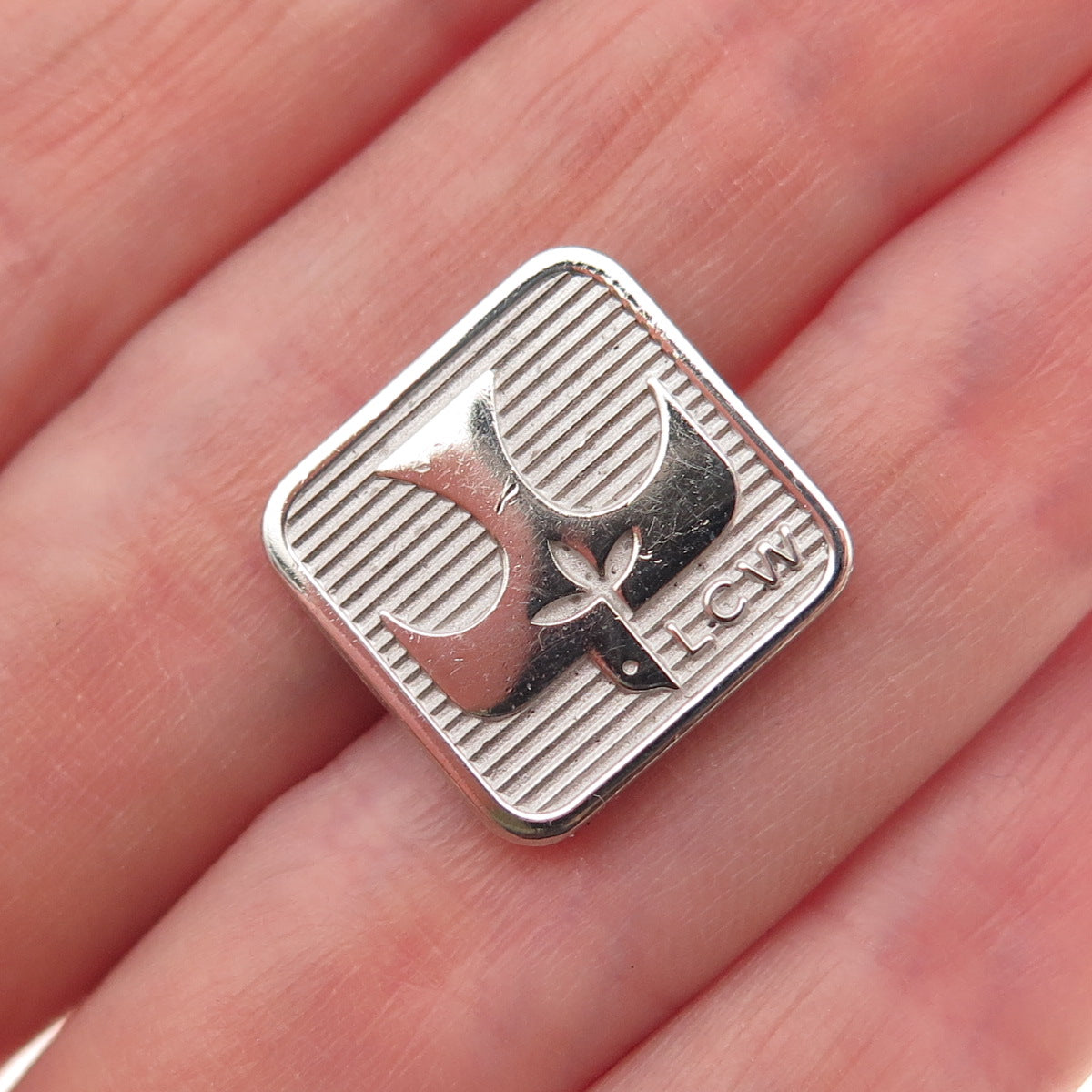 Robbins & Co. Sterling Silver Vintage League of Catholic Women Mini Pin Brooch