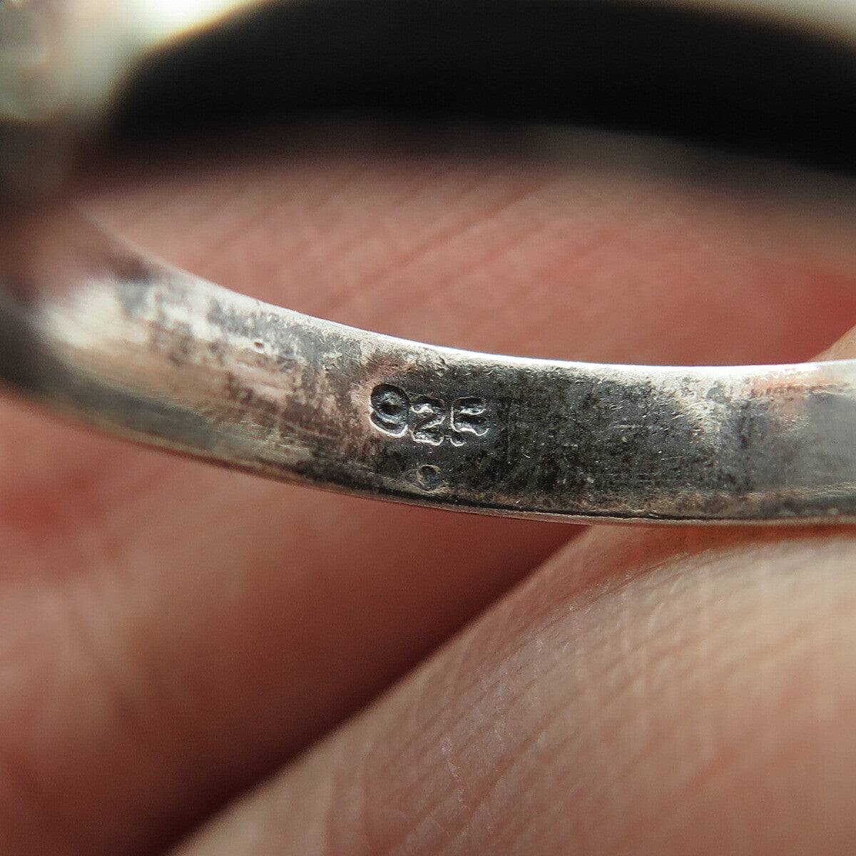 925 Sterling Silver Vintage Flower Blossom Oxidized Ring Size 7
