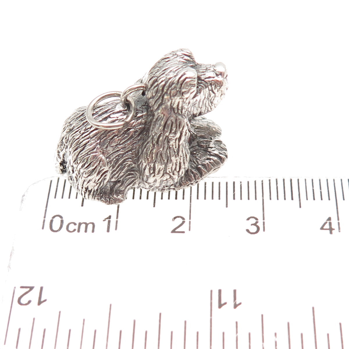 925 Sterling Silver Vintage English Cocker Spaniel Dog Hollow 3D Charm Pendant