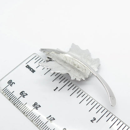 925 Sterling Silver Vintage Beau Leaf Pin Brooch
