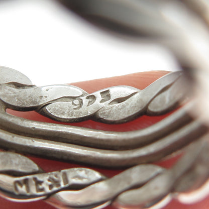 925 Sterling Silver Vintage Mexico Twisted Rope Multi-Row Band Ring Size 11.25