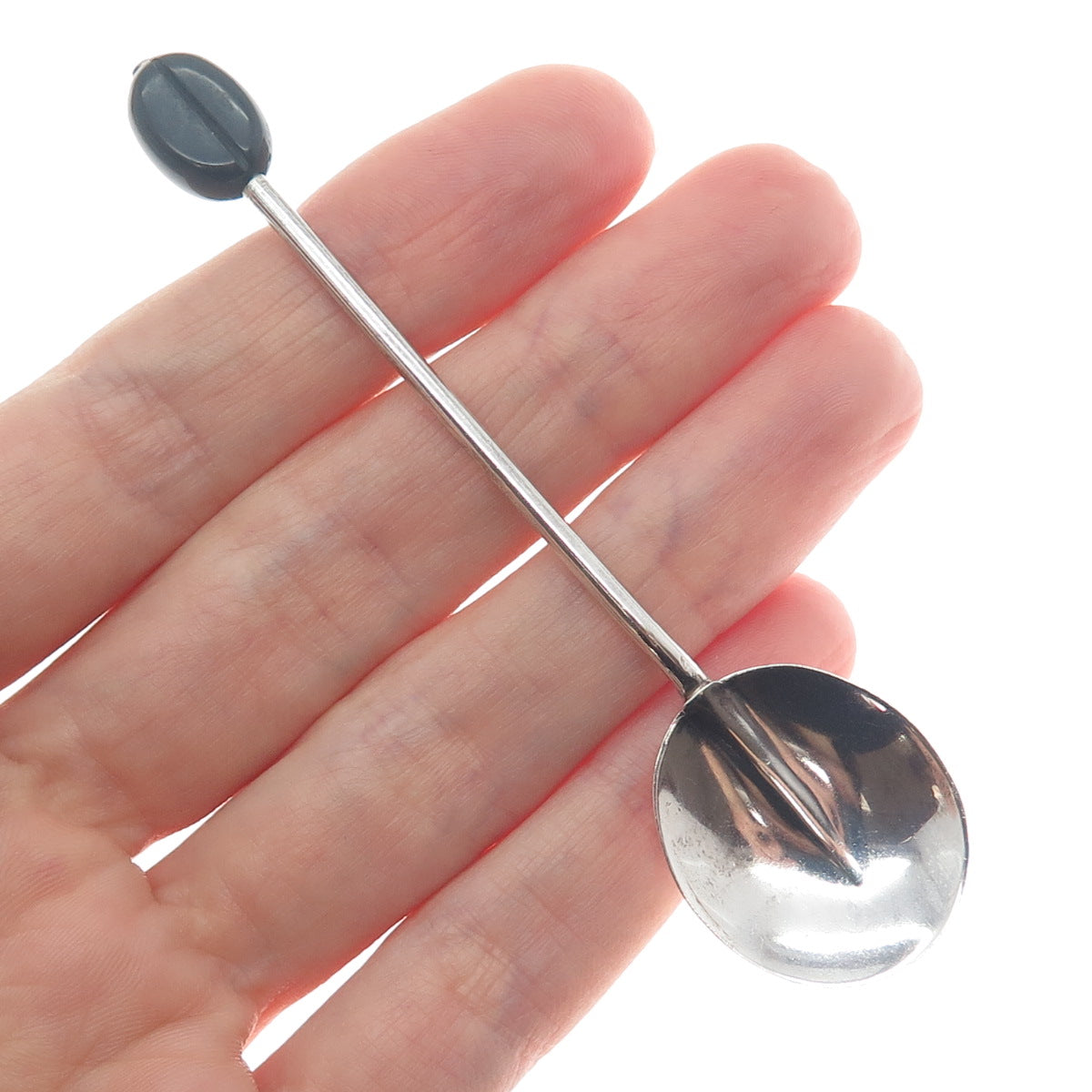 ADIE BROTHERS 925 Sterling Antique 1929 Birmingham Bakelite Coffee Bean Spoon