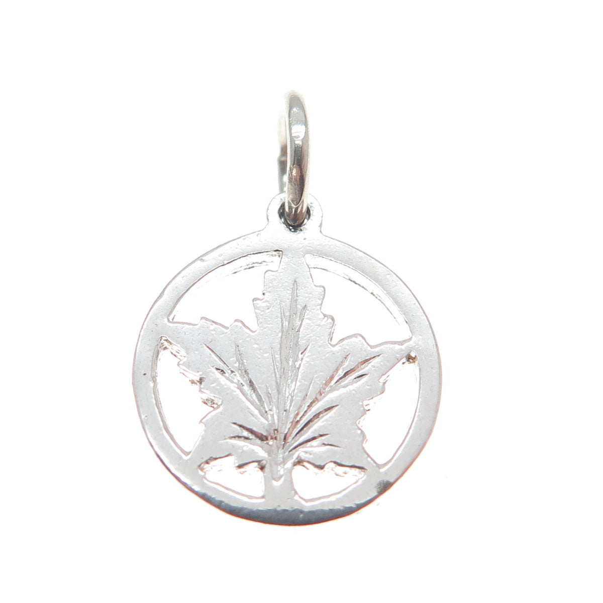 925 Sterling Silver Vintage Maple Leaf Minimalist Charm Pendant