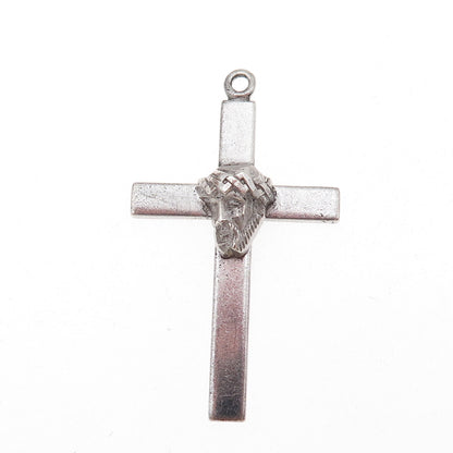 Princess Pride 925 Sterling Silver Antique Art Deco Jesus Cross Charm Pendant
