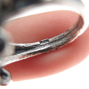925 Sterling Silver Vintage Celestial Bodies & Ocean Oxidized Ring Size 5.25