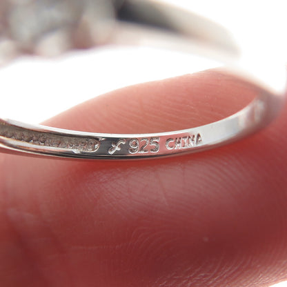 925 Sterling Silver Marquise-Cut C Z Ring Size 6.25