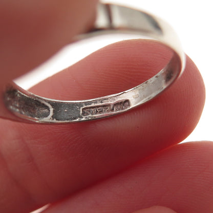 Old Pawn 925 Sterling Silver Vintage Southwestern Turquoise Inlay Ring Size 7
