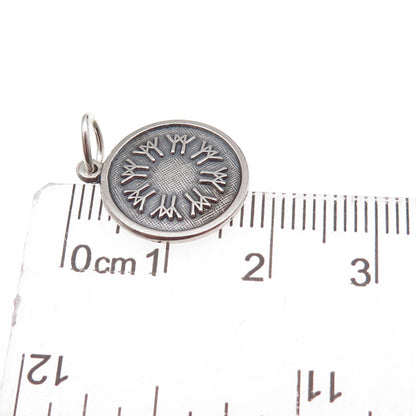 925 Sterling Silver Vintage 1967 Expo Friendship Oxidized Charm Pendant