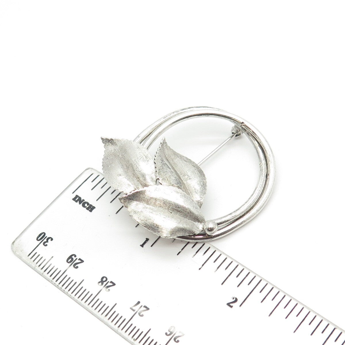 925 Sterling Silver Vintage A&Z Floral Pin Brooch