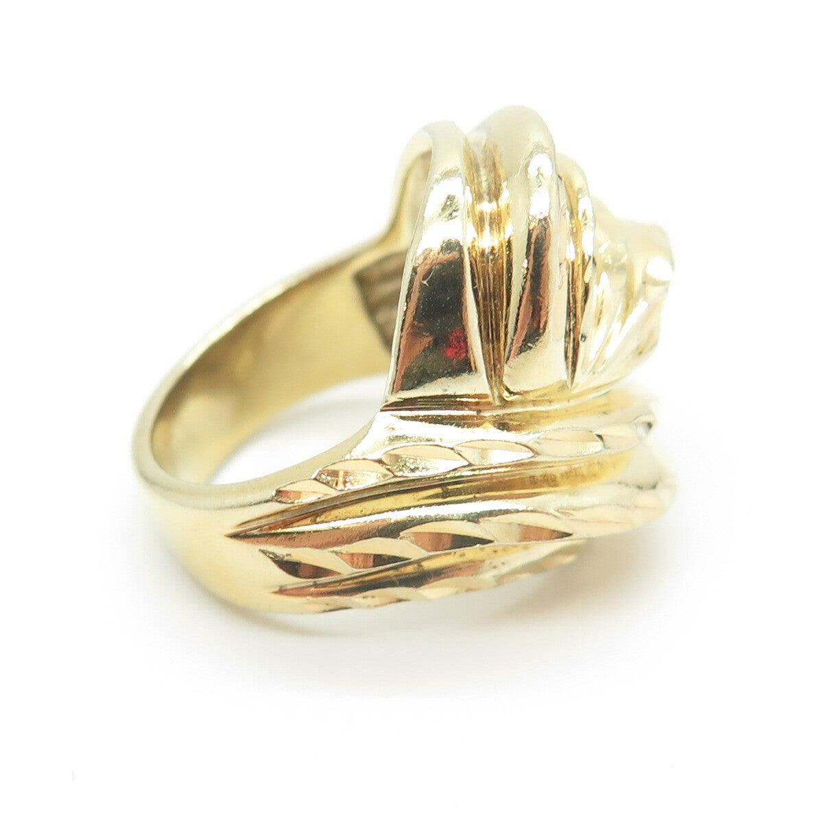 CHAPAL ZENRAY 925 Sterling Silver Gold Plated Twisted Ring Size 6