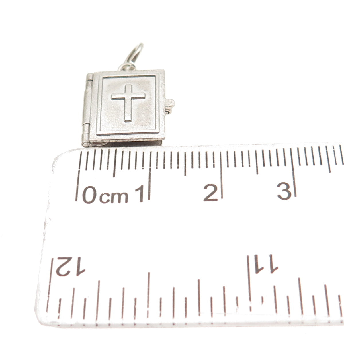 925 Sterling Silver Vintage Bible Locket Mini Charm Pendant