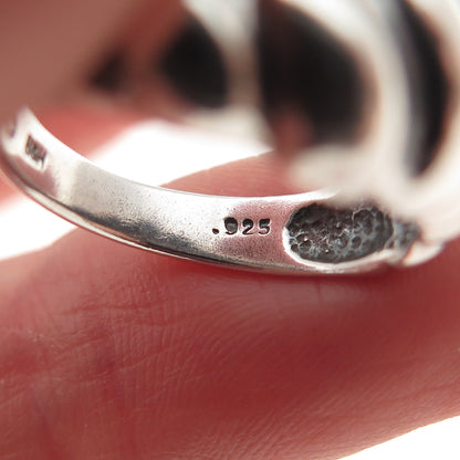 Bagley & Hotchkiss 925 Sterling Silver Vintage Modernist Oxidized Ring Size 5.5