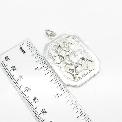 925 Sterling Silver Vintage Chinese Character Storyteller Pendant