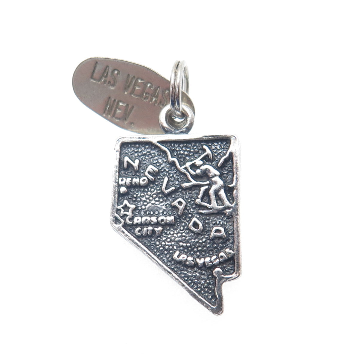 MAISELS INDIAN TRADING Sterling Silver Vintage Nevada State Map Charm Pendant