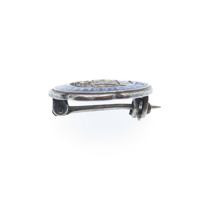 DIEGES & CLUST 925 Sterling Silver Vintage NY Enamel Collegiate School Brooch