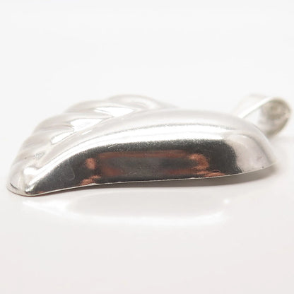 925 Sterling Silver Vintage Mexico Ribbed Heart Pendant