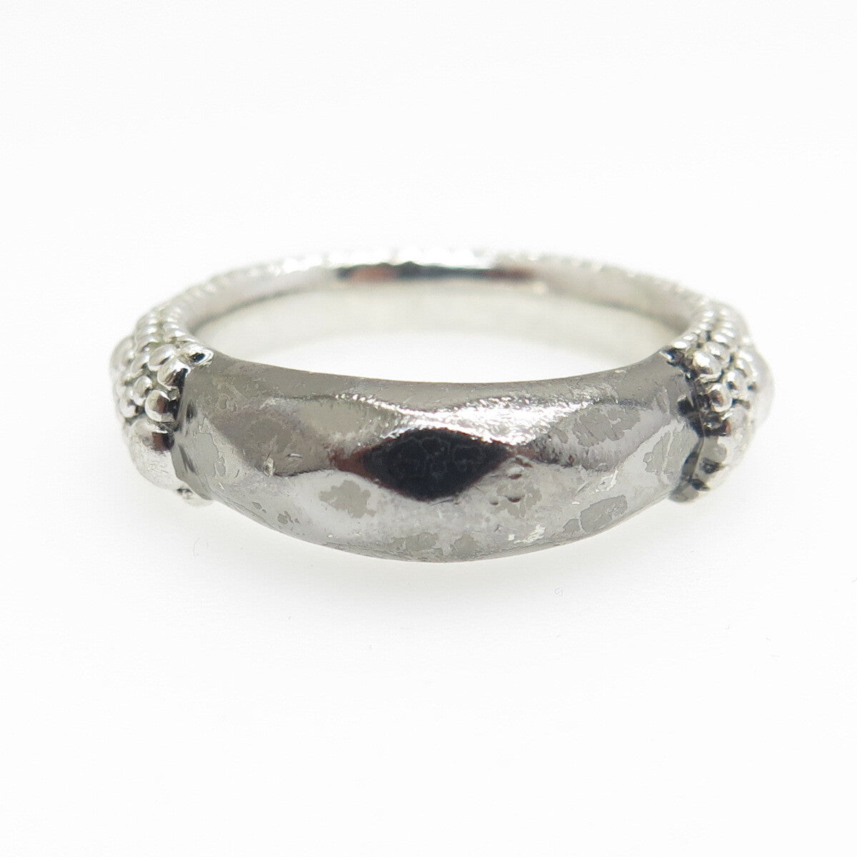 MICHAEL DAWKINS 925 Sterling Silver Granulated Oxidized Ring Size 8