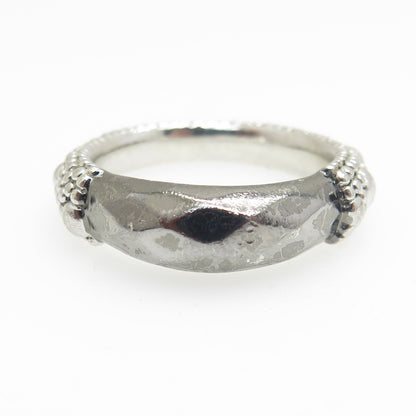 MICHAEL DAWKINS 925 Sterling Silver Granulated Oxidized Ring Size 8