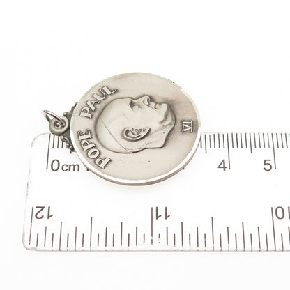 Jerome Fleischer & Co. 925 Sterling Silver Vintage Pope Paul VI Charm Pendant