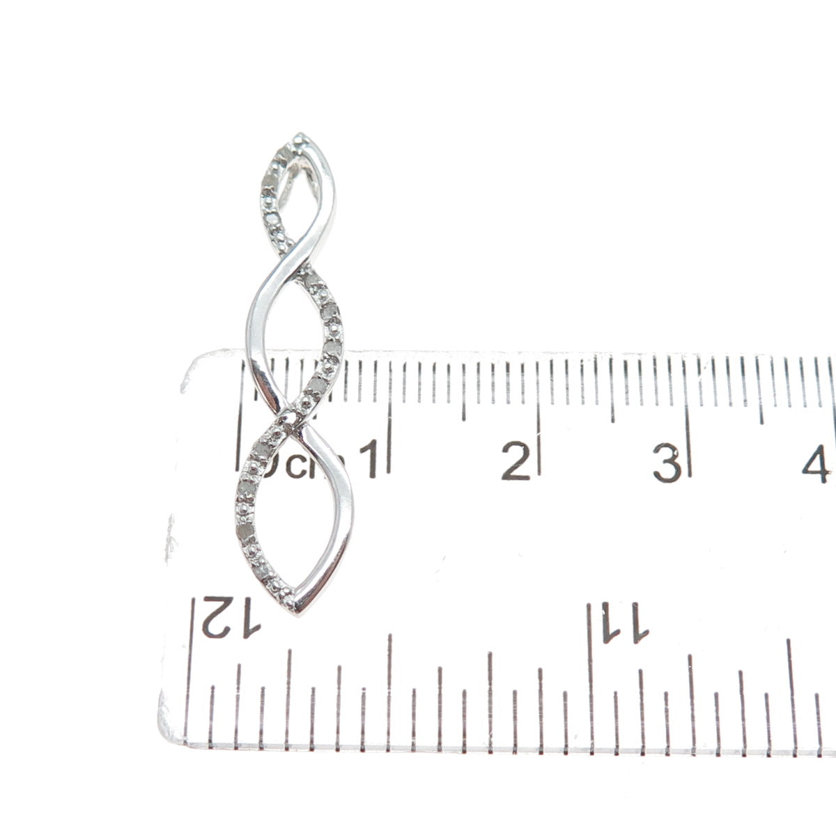 CHARLES WINSTON 925 Sterling Silver Real Diamond Infinity Slide Pendant