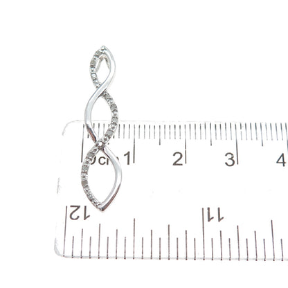 CHARLES WINSTON 925 Sterling Silver Real Diamond Infinity Slide Pendant