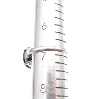 925 Sterling Silver Real Oval-Cut Sapphire Ring Size 7