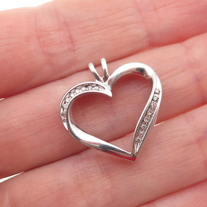 SB Sherri Baker 925 Sterling Silver Real Diamond Heart Mini Charm Pendant