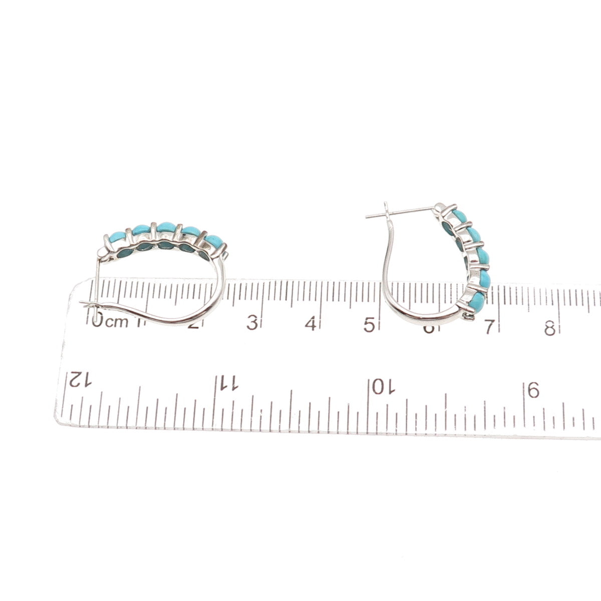 925 Sterling Silver Real Sleeping Beauty Turquoise Earrings