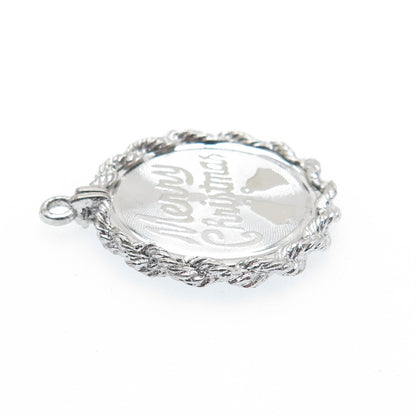 ELCO 925 Sterling Silver Vintage Merry Christmas Charm Pendant