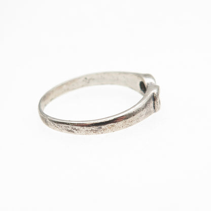 Bee 925 Sterling Silver Vintage Infinity Oxidized Ring Size 7.75