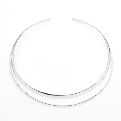 MILOR Sterling Silver Vintage Italy Modernist Adjustable Choker Necklace 14-16"
