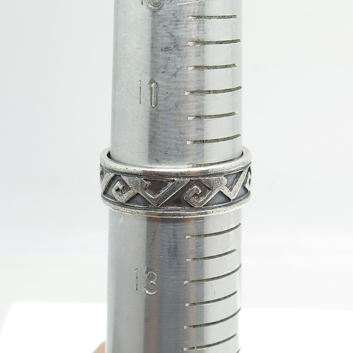 SHUBE 925 Sterling Silver Vintage Spiral Band Oxidized Ring Size 12.25