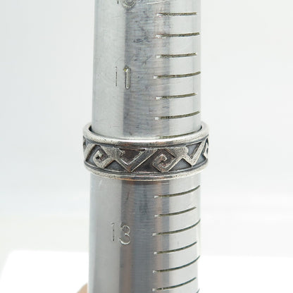 SHUBE 925 Sterling Silver Vintage Spiral Band Oxidized Ring Size 12.25