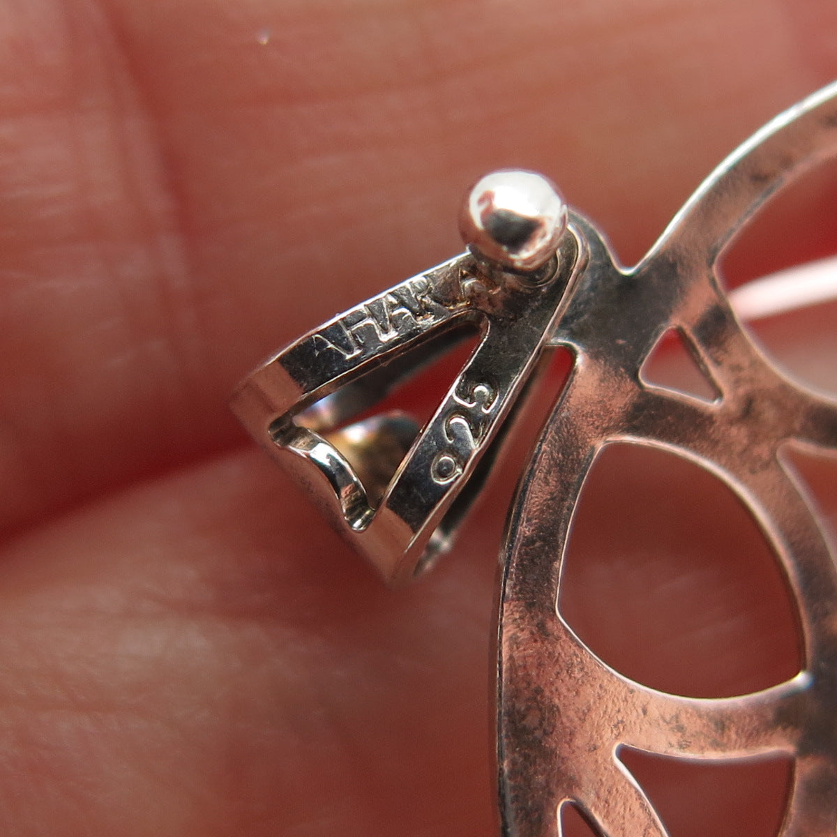 TAHARA 925 Sterling Silver Vintage Ornate Disc Oxidized Pendant