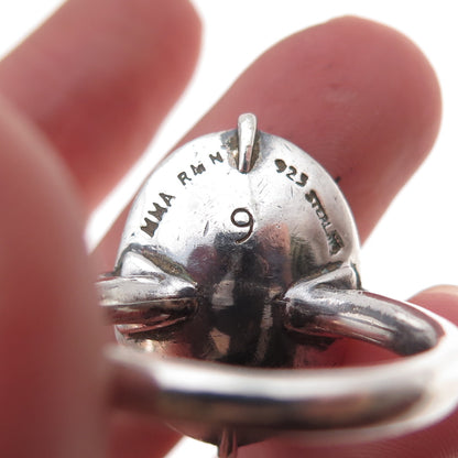 Metropolitan Museum of Art 925 Sterling Silver Vintage Black Onyx Ring Size 8.25