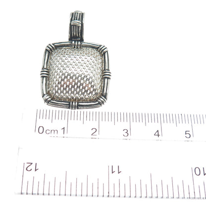 ESPO SIG Joseph Esposito 925 Sterling Silver Vintage Mesh Dome Oxidized Pendant