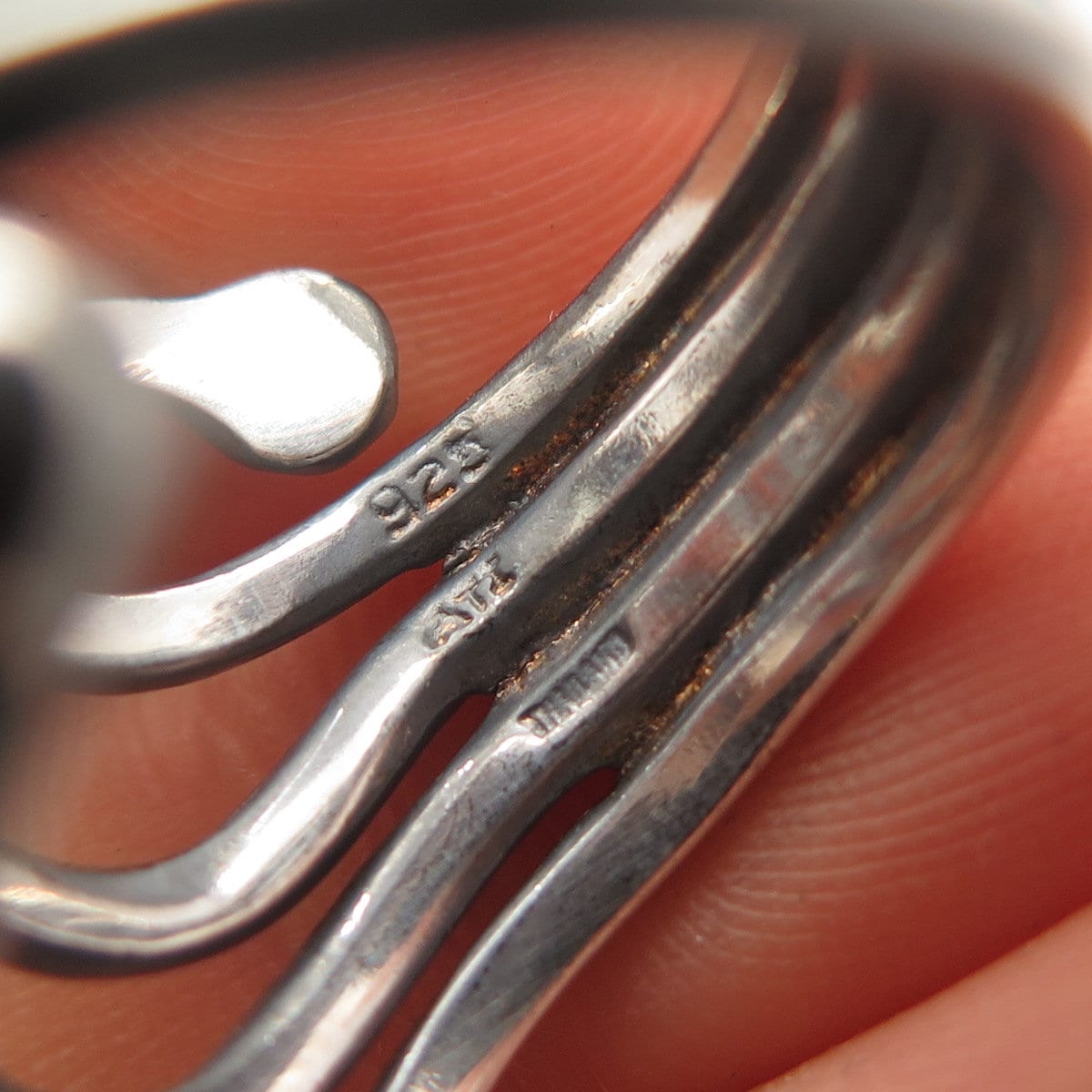 925 Sterling Silver Vintage Bead Wide Ring Size 10