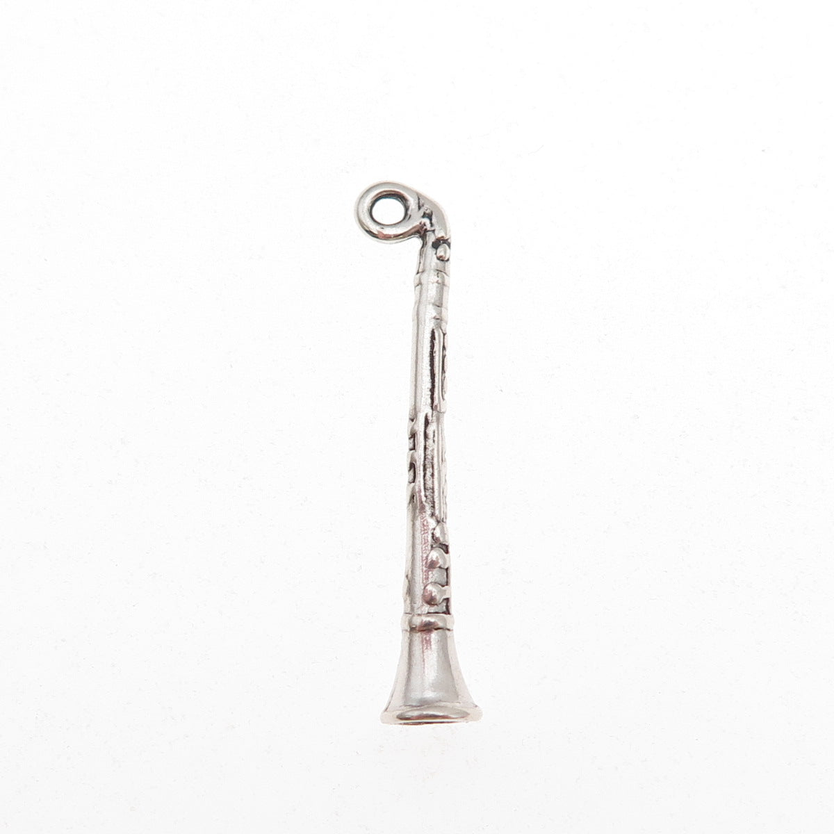 Sunwest 925 Sterling Silver Vintage Clarinet Oxidized 3D Charm Pendant