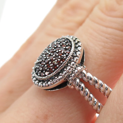 J. STELLA 925 Sterling Silver Real Round-Cut White & Cognac Diamond Ring Size 7