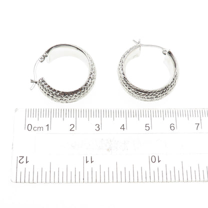 ANNIKA WITT 925 Sterling Silver Diamond-Cut Hoop Earrings