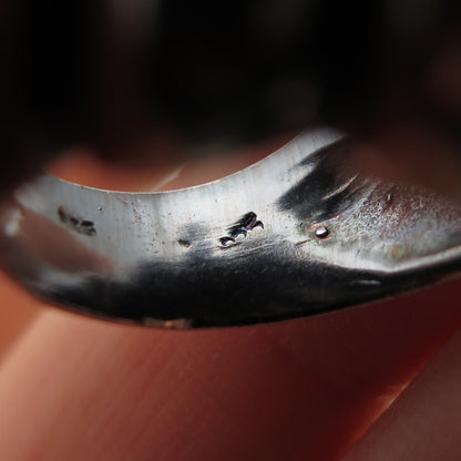 925 Sterling Silver Vintage Modernist Ribbed Oxidized Ring Size 5.75