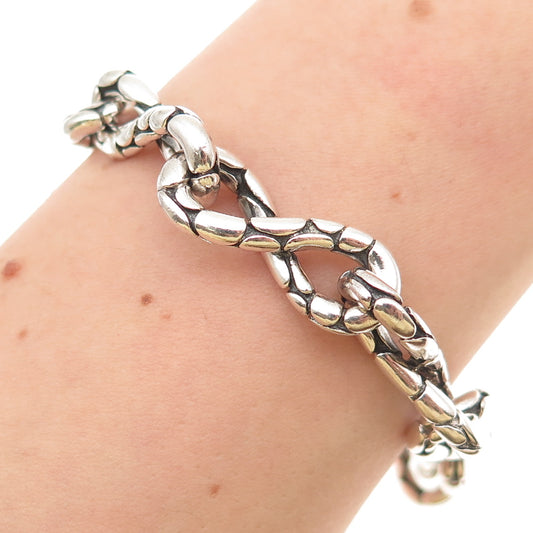 John Hardy 925 Sterling Silver Kali Dotted Infinity Link Bracelet 6.75"