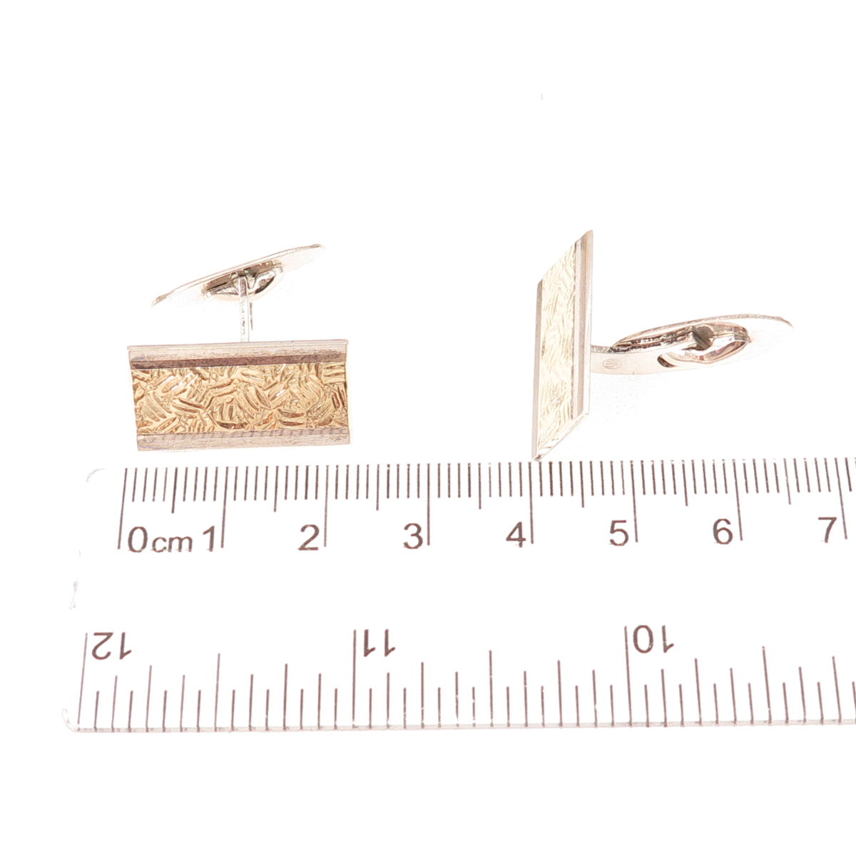 830S Silver 2-Tone Vintage Scandinavian Modernist Cufflinks