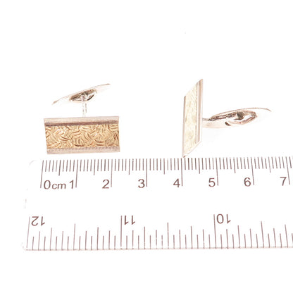 830S Silver 2-Tone Vintage Scandinavian Modernist Cufflinks